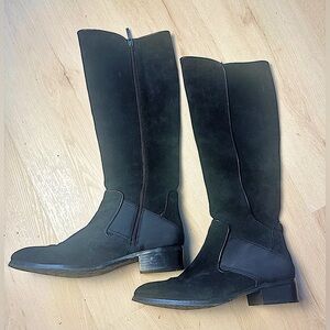 DONALD PLINER Women’s Black Nadea Knee High Leather Almond Toe Riding Boots 8.5